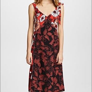 Warm NY Dress Ruby Day Midi Floral V Neck Bow